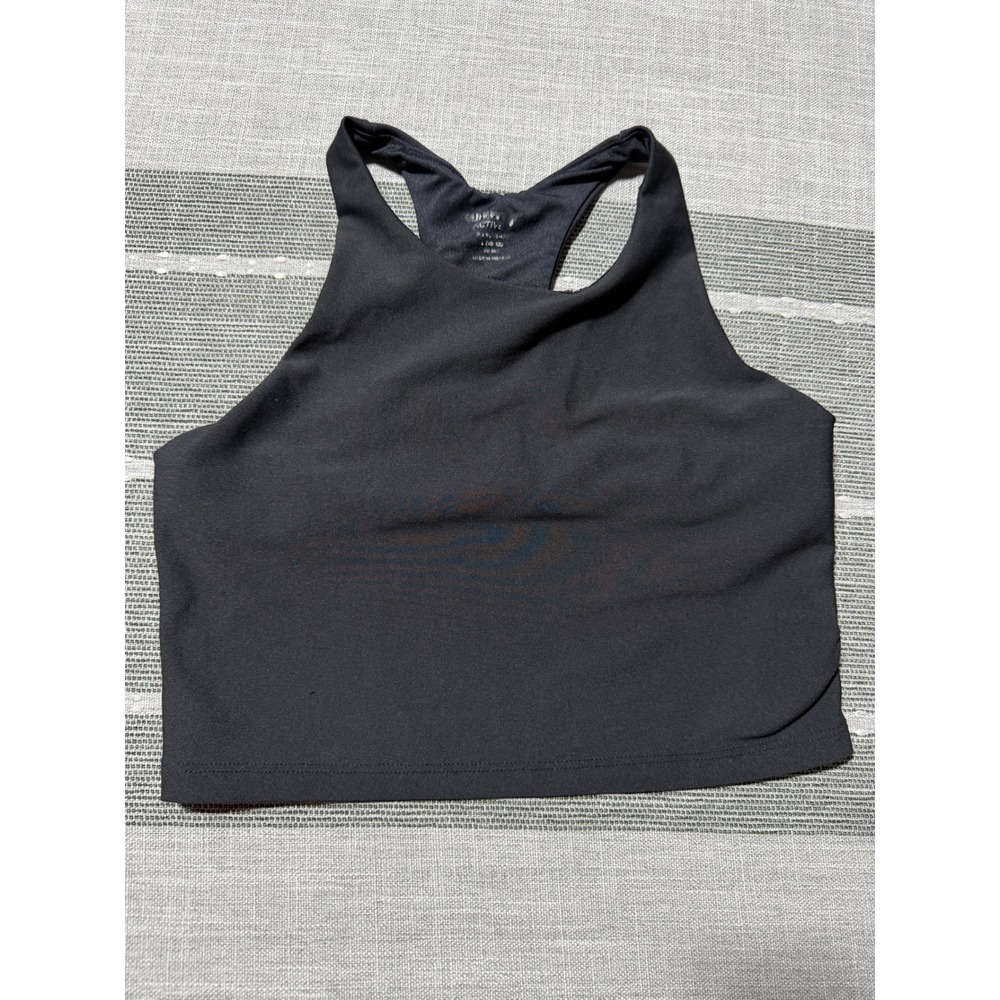 Old Navy Active Girls Black Racerback Crop Tank Top‎ Size L 10 12